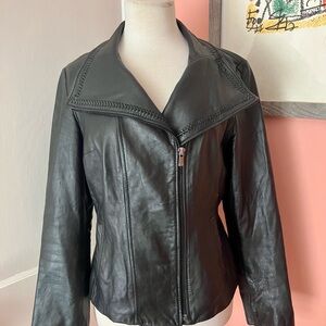 Jones New York Black Leather Jacket